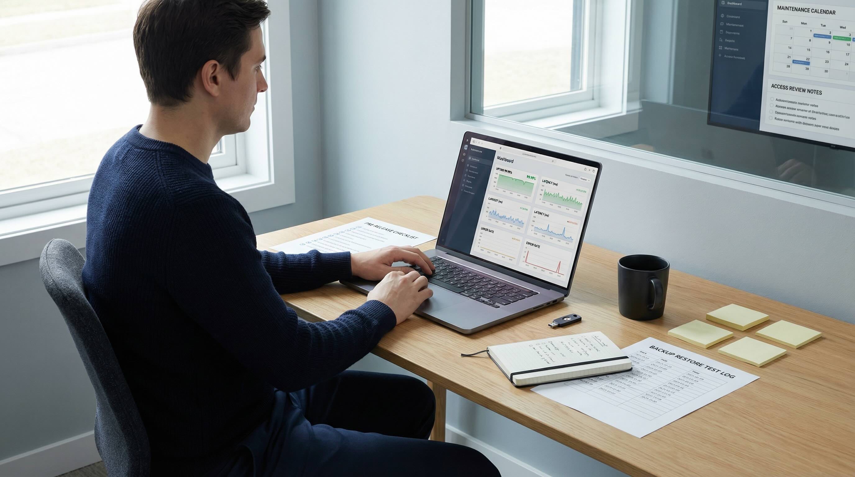 Digital operations lifecycle showing monitor, secure, change, and recover loops